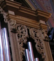 Détail du buffet de l'orgue Marco Fratti, Trinité de Berne. Cliché personnel