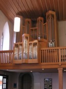 L'orgue Kuhn (1980) de l'église réformée de Veltheim à Winterthur. Cliché personnel (mai 2008)