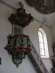 Vue de la chaire baroque. Cliché personnel
