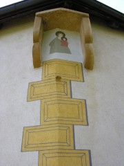 Chapelle de Combes, trompe-l'oeil peint sur l'abside. Cliché personnel