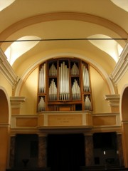 Vue de l'orgue Mascioni (1991) depuis la nef. Cliché personnel