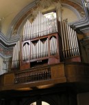 Vue de l'orgue Mascioni (1946) de l'église de Ligornetto. Cliché personnel (fin mai 2008)