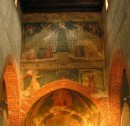 Peinture murales de l'arc triomphal du choeur (vers 1340). Cliché personnel (fin mai 2008)